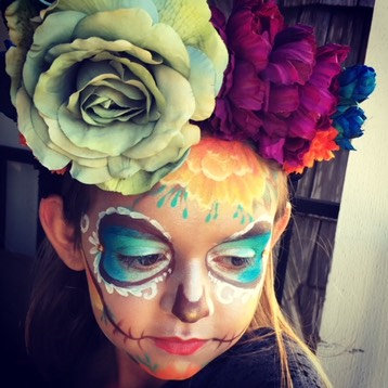 #sugarskull #diadelosmuertos #dayofthedead #snappyfacepainting #turquoise #orange #facepainting #facepaint